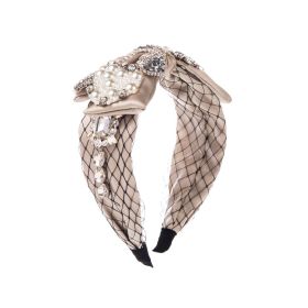 Baroque Fabric Bow Full Diamond Pearl Headband